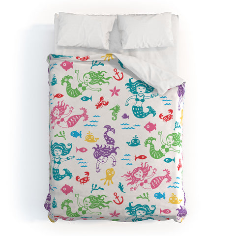 Andi Bird Merry Mermaids Duvet Cover
