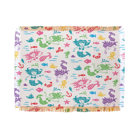 Andi Bird Merry Mermaids Throw Blanket