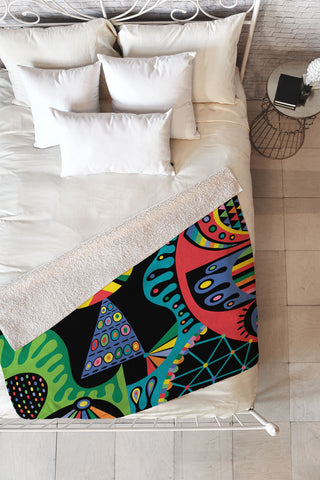 Andi Bird Mojo Black Fleece Throw Blanket