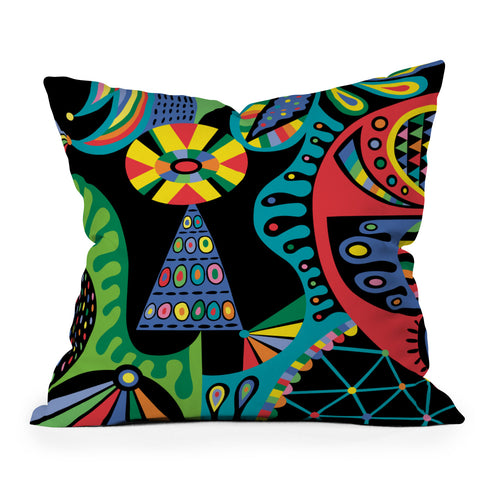 Andi Bird Mojo Black Throw Pillow
