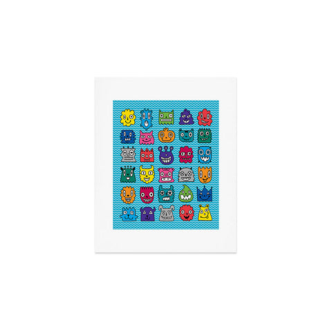 Andi Bird Monster Mash Blue Art Print