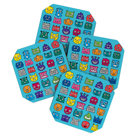 Andi Bird Monster Mash Blue Coaster Set
