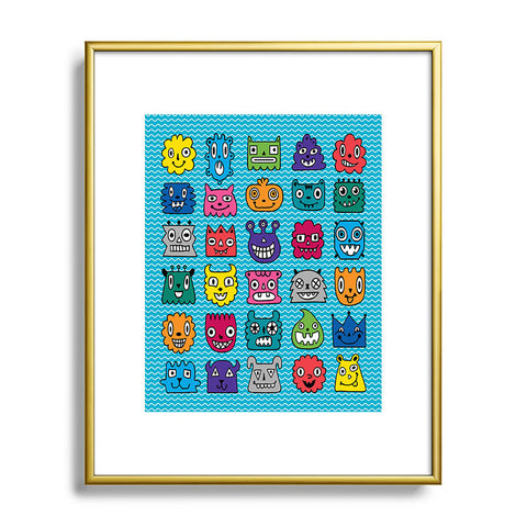 Andi Bird Monster Mash Blue Metal Framed Art Print
