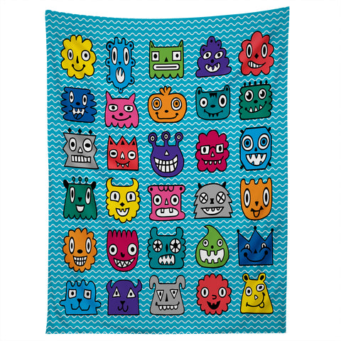 Andi Bird Monster Mash Blue Tapestry