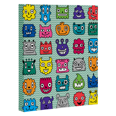 Andi Bird Monster Mash Sage Art Canvas
