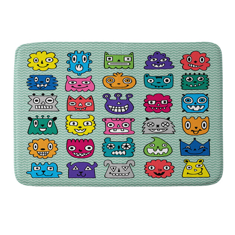 Andi Bird Monster Mash Sage Memory Foam Bath Mat