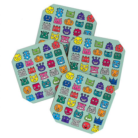 Andi Bird Monster Mash Sage Coaster Set