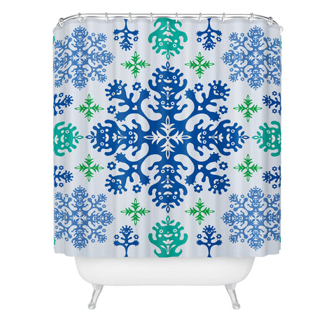 Andi Bird Monstrous Blue Shower Curtain