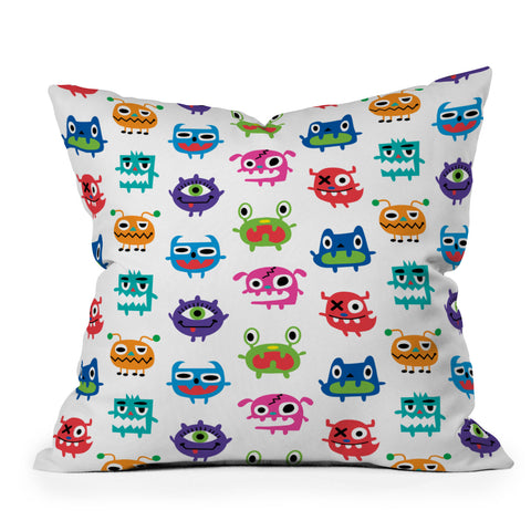 Andi Bird Monstrous Monsters Throw Pillow