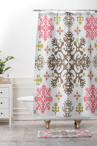 Andi Bird Monstrous Rose Shower Curtain And Mat