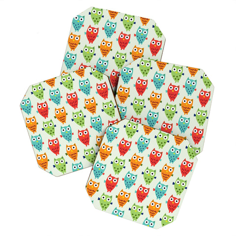 Andi Bird Owl Fun Coaster Set