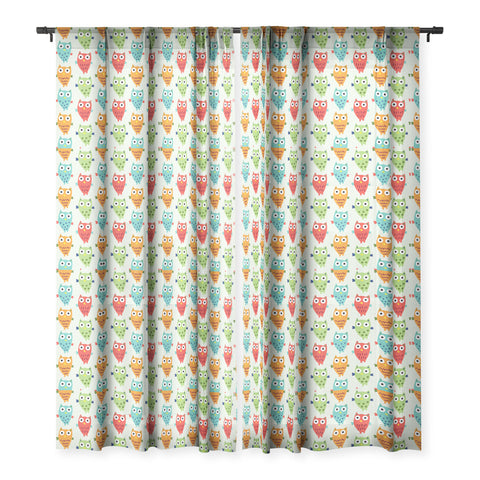 Andi Bird Owl Fun Sheer Window Curtain