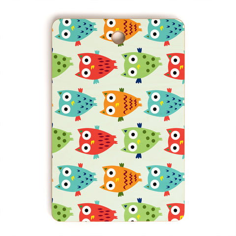 Andi Bird Owl Fun Cutting Board Rectangle