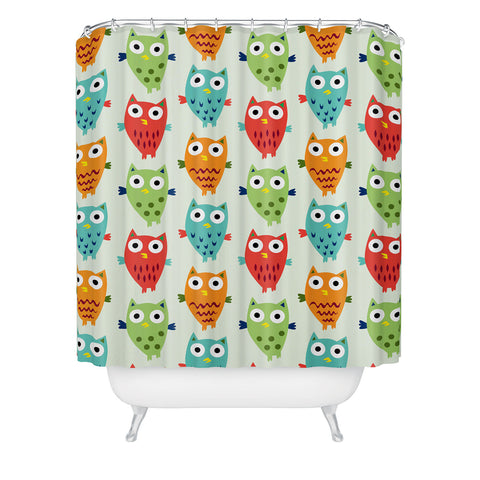 Andi Bird Owl Fun Shower Curtain