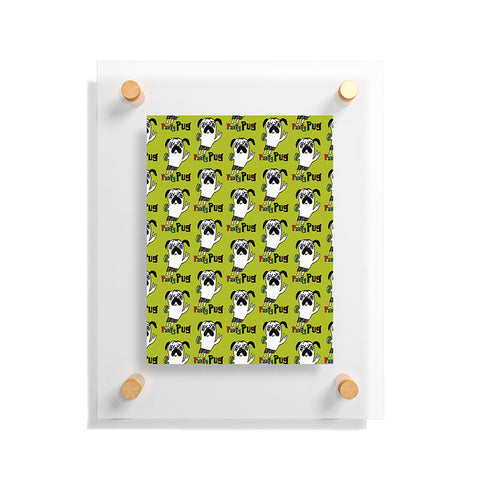 Andi Bird Party Pug Chartreuse Floating Acrylic Print