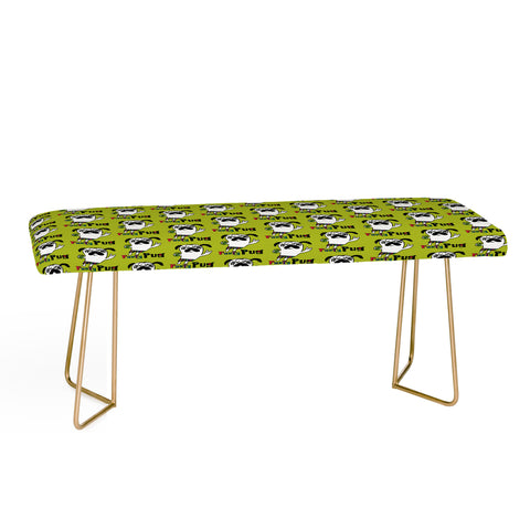 Andi Bird Party Pug Chartreuse Bench