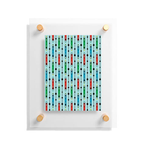 Andi Bird Pointy Retro Aqua Floating Acrylic Print