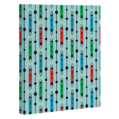 Andi Bird Pointy Retro Aqua Art Canvas