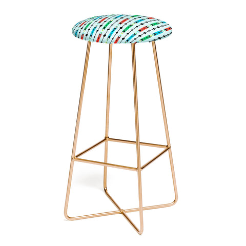 Andi Bird Pointy Retro Aqua Bar Stool