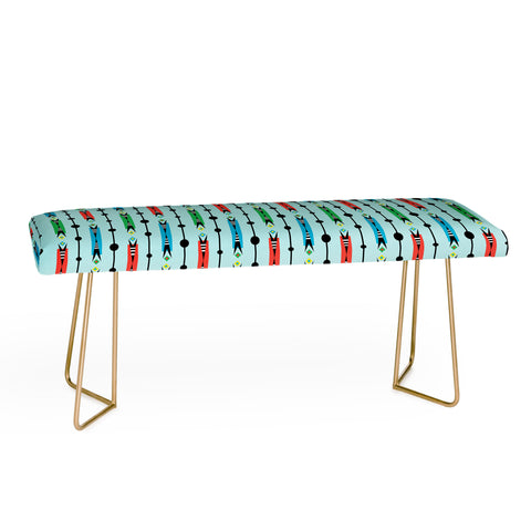Andi Bird Pointy Retro Aqua Bench