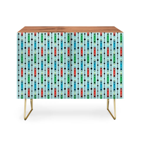 Andi Bird Pointy Retro Aqua Credenza