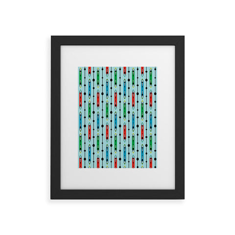 Andi Bird Pointy Retro Aqua Framed Art Print