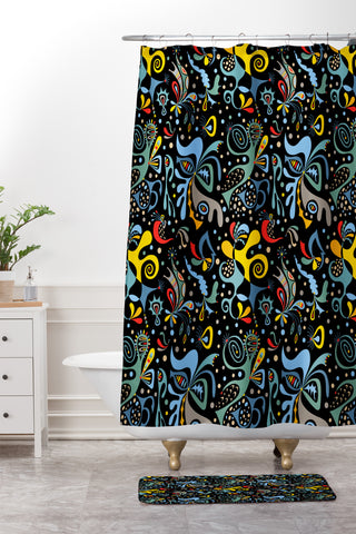 Andi Bird Real Deal black Shower Curtain And Mat