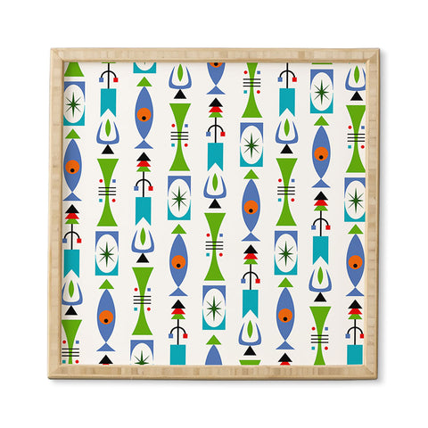 Andi Bird Retro Shape White Framed Wall Art