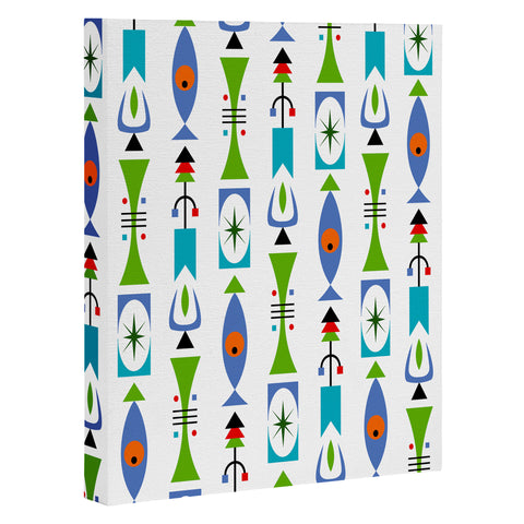 Andi Bird Retro Shape White Art Canvas