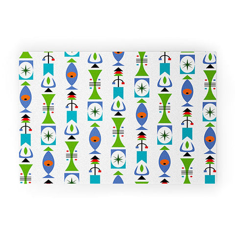 Andi Bird Retro Shape White Welcome Mat