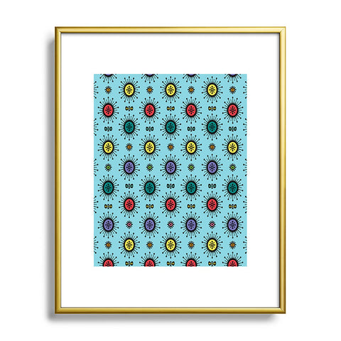 Andi Bird Retro Starlight Turquoise Metal Framed Art Print