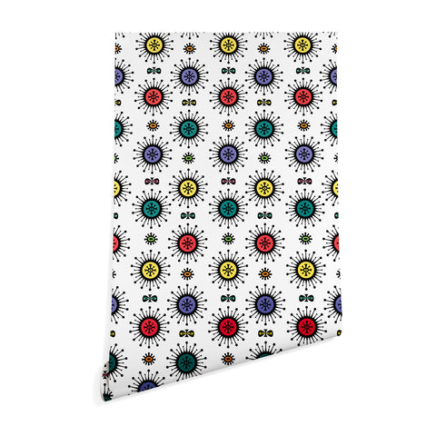 Andi Bird Retro Starlight White Wallpaper