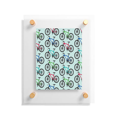 Andi Bird Ride A Bike Aqua Floating Acrylic Print