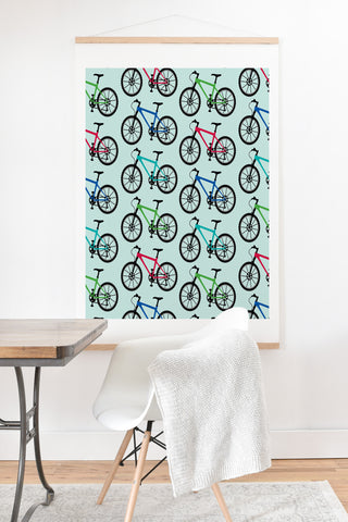 Andi Bird Ride A Bike Aqua Art Print And Hanger