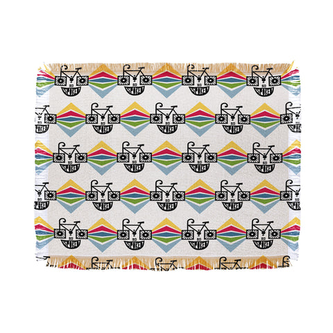 Andi Bird So Spoked Bicycle Throw Blanket