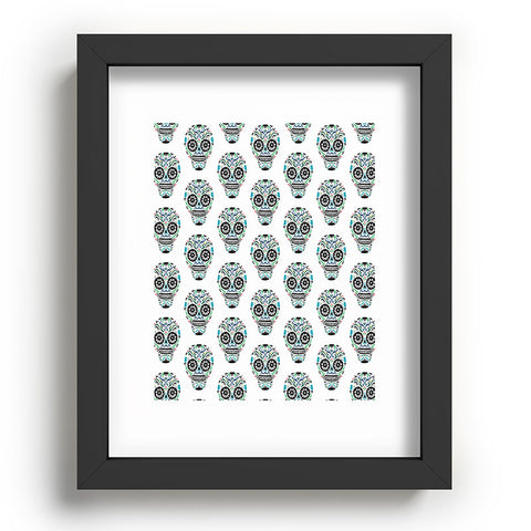 Andi Bird Sugar Skull Blue Recessed Framing Rectangle