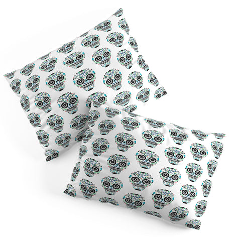 Andi Bird Sugar Skull Blue Pillow Shams