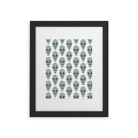 Andi Bird Sugar Skull Blue Framed Art Print