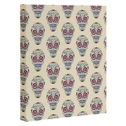 Andi Bird Sugar Skull Crema Art Canvas