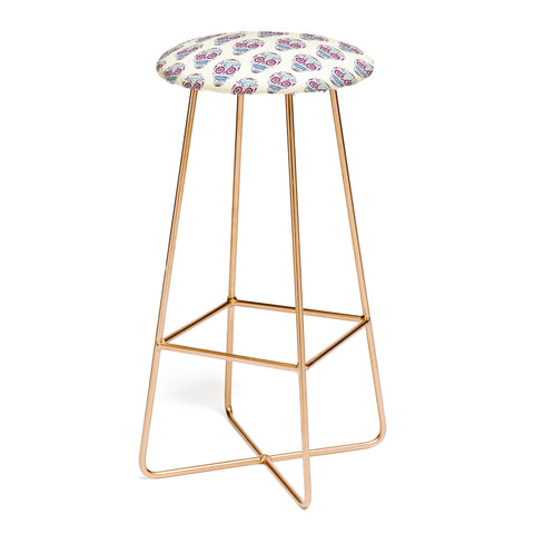 Andi Bird Sugar Skull Crema Bar Stool