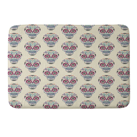 Andi Bird Sugar Skull Crema Memory Foam Bath Mat