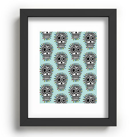 Andi Bird Sugar Skull Fun Aqua Recessed Framing Rectangle