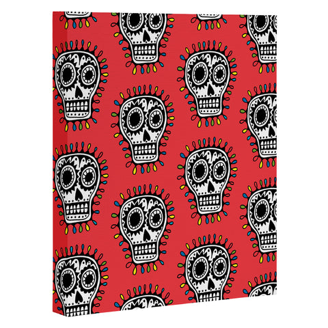 Andi Bird Sugar Skull Fun Red Art Canvas