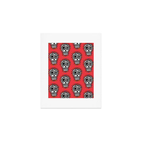 Andi Bird Sugar Skull Fun Red Art Print