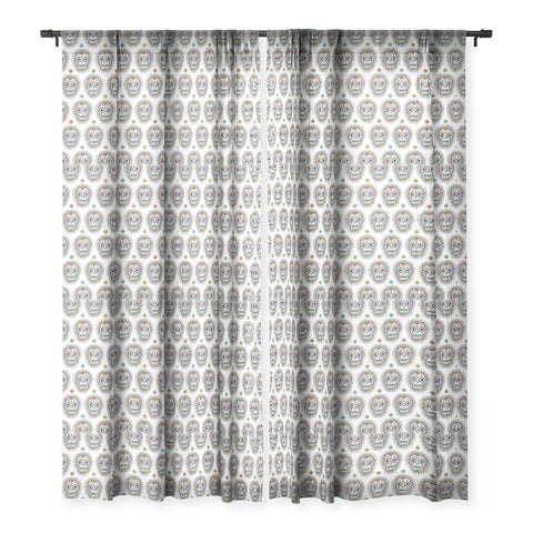 Andi Bird Sugar Skull Hero Sheer Window Curtain