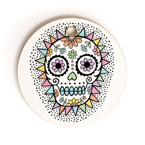 Andi Bird Sugar Skull Hero Cutting Board Round