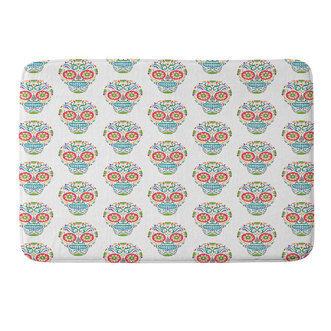 Andi Bird Sugar Skull Jewels Memory Foam Bath Mat