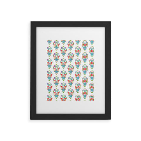 Andi Bird Sugar Skull Jewels Framed Art Print