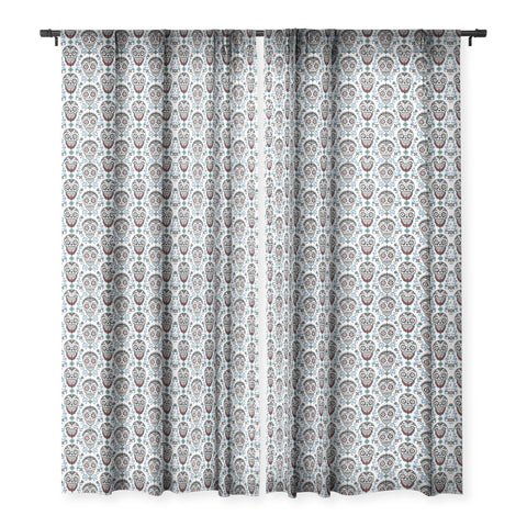 Andi Bird Sugar Skull Voodoo Sheer Window Curtain