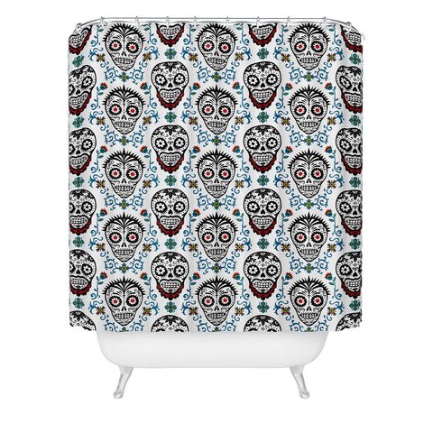 Andi Bird Sugar Skull Voodoo Shower Curtain